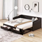 Wooden Daybed with Trundle Bed