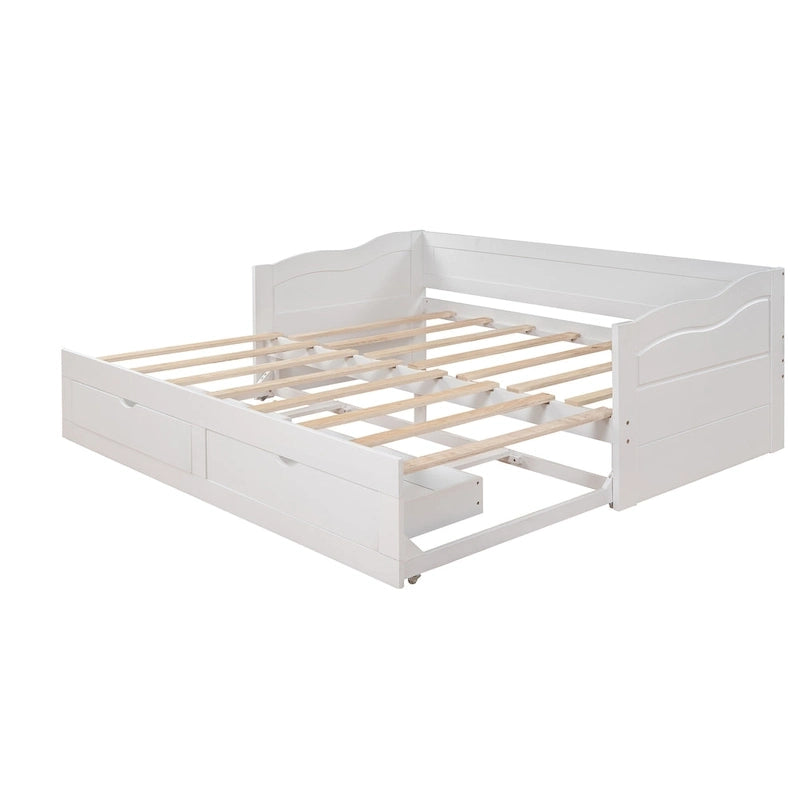 Wooden Daybed with Trundle Bed