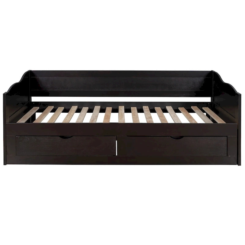 Wooden Daybed with Trundle Bed