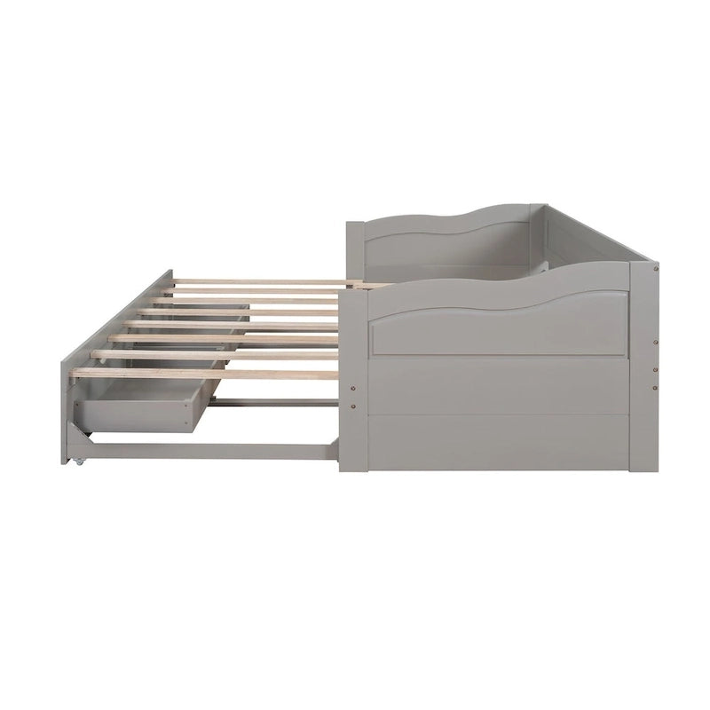 Wooden Daybed with Trundle Bed