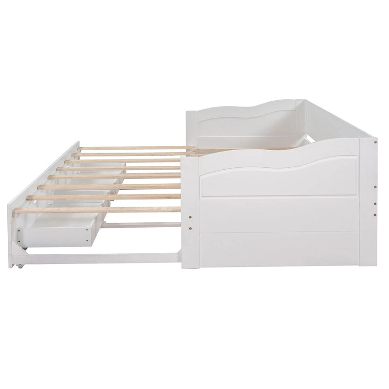 Wooden Daybed with Trundle Bed