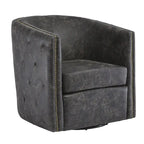 Brentlow Distressed Black Swivel Chair - 28.75 W x 31 D x 31.5 H