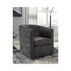 Brentlow Distressed Black Swivel Chair - 28.75 W x 31 D x 31.5 H