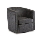 Brentlow Distressed Black Swivel Chair - 28.75 W x 31 D x 31.5 H