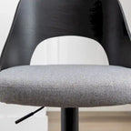 Adjustable Swivel Bar Stools Set of 2 with Fabric Upholstered Seat and Bentwood Back