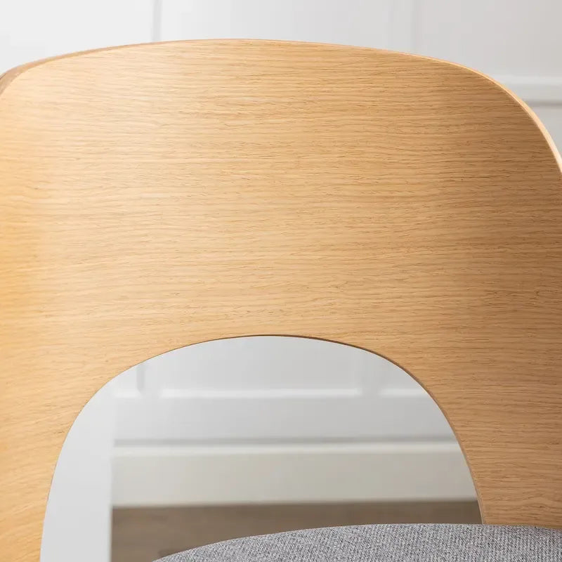 Adjustable Swivel Bar Stools Set of 2 with Fabric Upholstered Seat and Bentwood Back