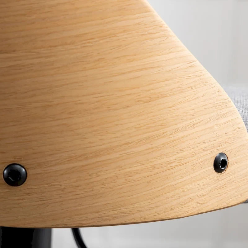 Adjustable Swivel Bar Stools Set of 2 with Fabric Upholstered Seat and Bentwood Back