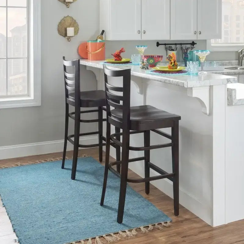 Rustic Solid Wood Barstool (Set of 2)