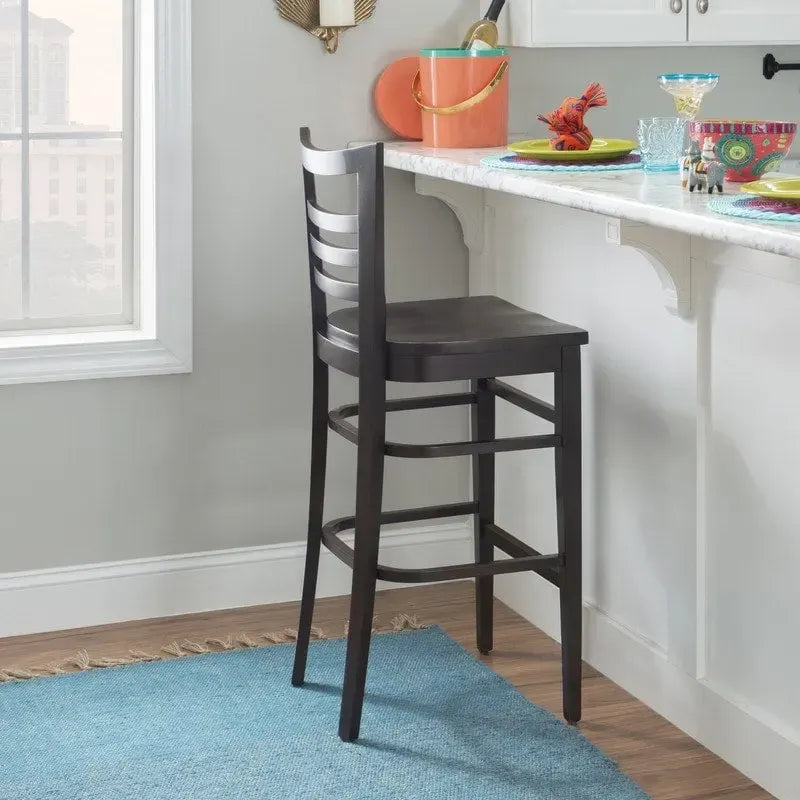 Rustic Solid Wood Barstool