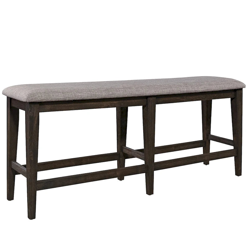 Dark Chestnut Gathering Table Set with Counter Chairs & Bench