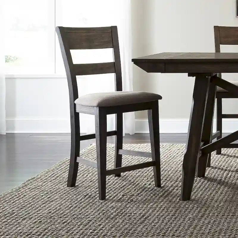 Dark Chestnut Gathering Table Set with Counter Chairs & Bench