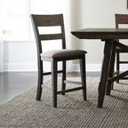 Dark Chestnut Gathering Table Set with Counter Chairs & Bench