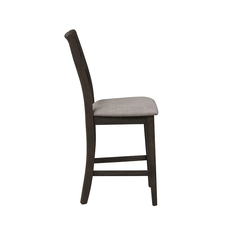 Dark Chestnut Gathering Table Set with Counter Chairs & Bench