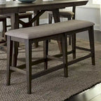 Dark Chestnut Gathering Table Set with Counter Chairs & Bench