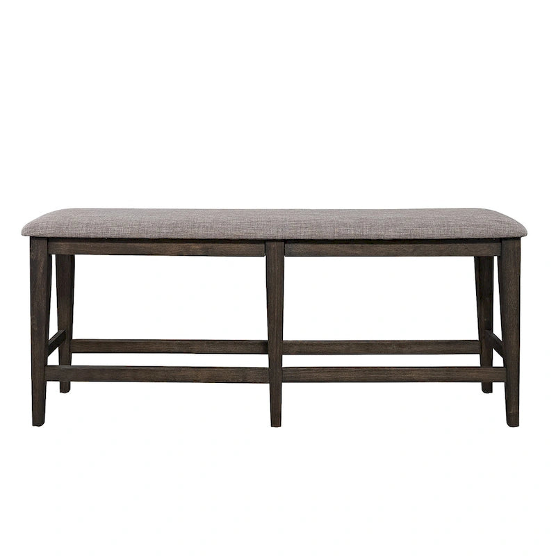Dark Chestnut Gathering Table Set with Counter Chairs & Bench