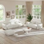 Chenille Modular Sectional Sofa with Ottoman – Down & Foam Cushions