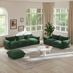 Chenille Modular Sectional Sofa with Ottoman – Down & Foam Cushions