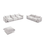 Chenille Modular Sectional Sofa with Ottoman – Down & Foam Cushions