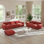 Chenille Modular Sectional Sofa with Ottoman – Down & Foam Cushions