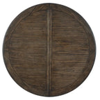 Dark Brown Wood Extendable Round Dining Table