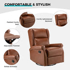 Baksoho Contemporary Faux Leather Swivel Nursery Chair with Metal Base by