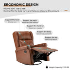 Baksoho Contemporary Faux Leather Swivel Nursery Chair with Metal Base by