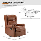 Baksoho Contemporary Faux Leather Swivel Nursery Chair with Metal Base by