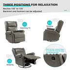 Baksoho Contemporary Faux Leather Swivel Nursery Chair with Metal Base by