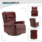 Baksoho Contemporary Faux Leather Swivel Nursery Chair with Metal Base by