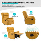 Baksoho Contemporary Faux Leather Swivel Nursery Chair with Metal Base by