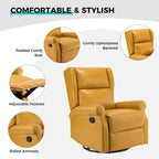 Baksoho Contemporary Faux Leather Swivel Nursery Chair with Metal Base by