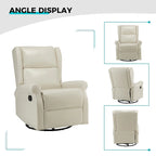 Baksoho Contemporary Faux Leather Swivel Nursery Chair with Metal Base by