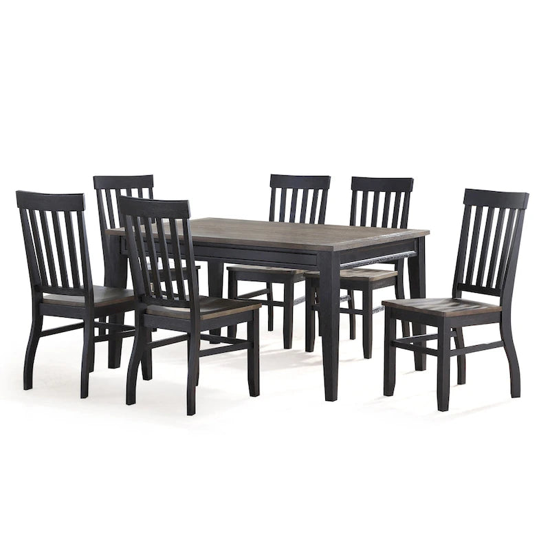Ralston Two-Tone Ebony and Driftwood 7-Piece Dining Set
