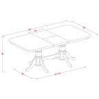 7 Piece Dining Table Set- of a Rectangle Wooden Table and 6 Dining Room Chairs, Saddle Brown (Seat Option)