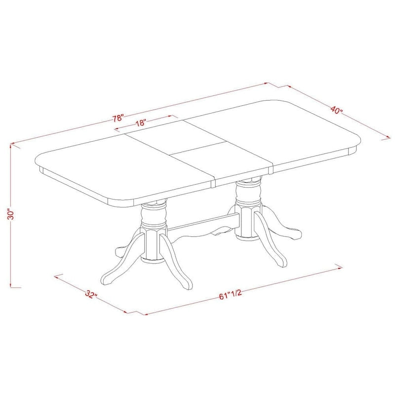 7 Piece Dining Table Set- of a Rectangle Wooden Table and 6 Dining Room Chairs, Saddle Brown (Seat Option)