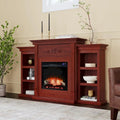 Gracewood Hollow Womack 70-inch Mahogany Electric Fireplace with Bookshelves - N/A