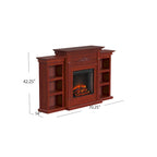 Gracewood Hollow Womack 70-inch Mahogany Electric Fireplace with Bookshelves - N/A