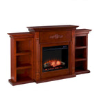 Gracewood Hollow Womack 70-inch Mahogany Electric Fireplace with Bookshelves - N/A