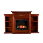 Gracewood Hollow Womack 70-inch Mahogany Electric Fireplace with Bookshelves - N/A