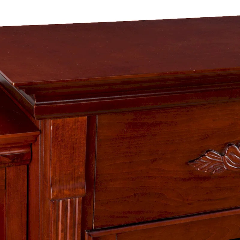 Gracewood Hollow Womack 70-inch Mahogany Electric Fireplace with Bookshelves - N/A