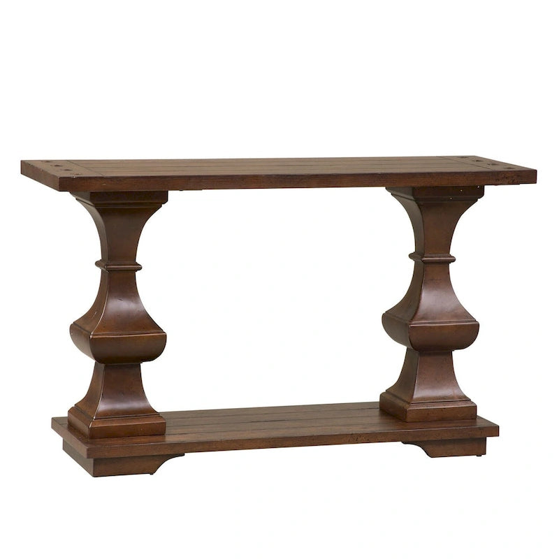 Sedona Kona Brown Sofa Table with Heavy Oak Planked Top