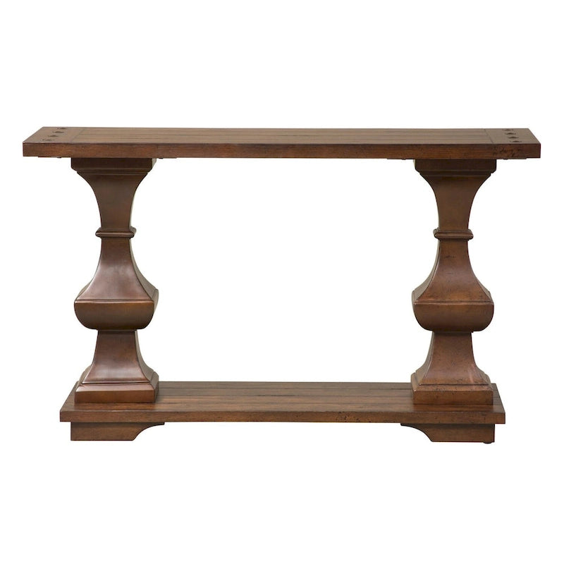 Sedona Kona Brown Sofa Table with Heavy Oak Planked Top