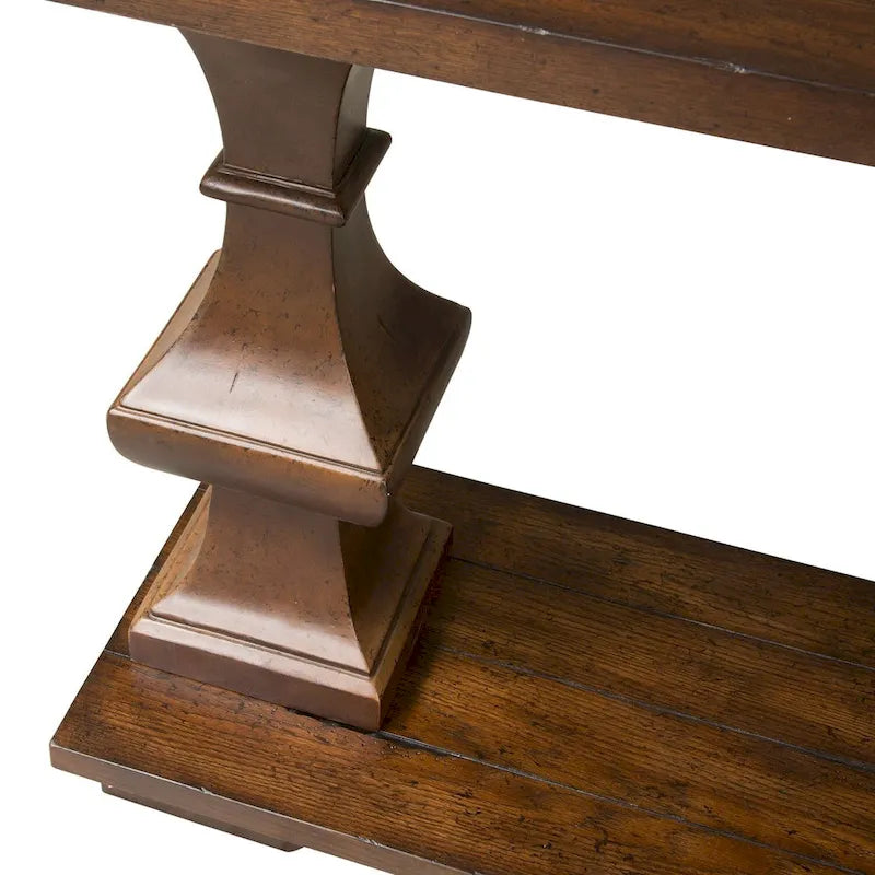 Sedona Kona Brown Sofa Table with Heavy Oak Planked Top