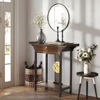 Bamboo Console Table Entryway Sofa Table Hallway Table with Drawer - 32x13x33