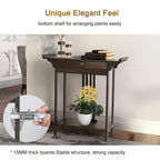 Bamboo Console Table Entryway Sofa Table Hallway Table with Drawer - 32x13x33