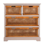 Eilike 4-Drawer White Storage Cabinet - 29.1 x 13.8 x 30.3 - 29Wx14Dx30H