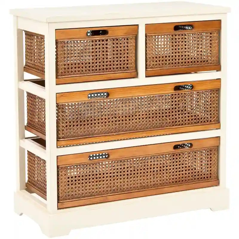 Eilike 4-Drawer White Storage Cabinet - 29.1 x 13.8 x 30.3 - 29Wx14Dx30H
