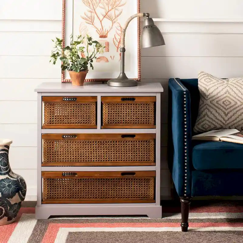 Eilike 4-Drawer White Storage Cabinet - 29.1 x 13.8 x 30.3 - 29Wx14Dx30H