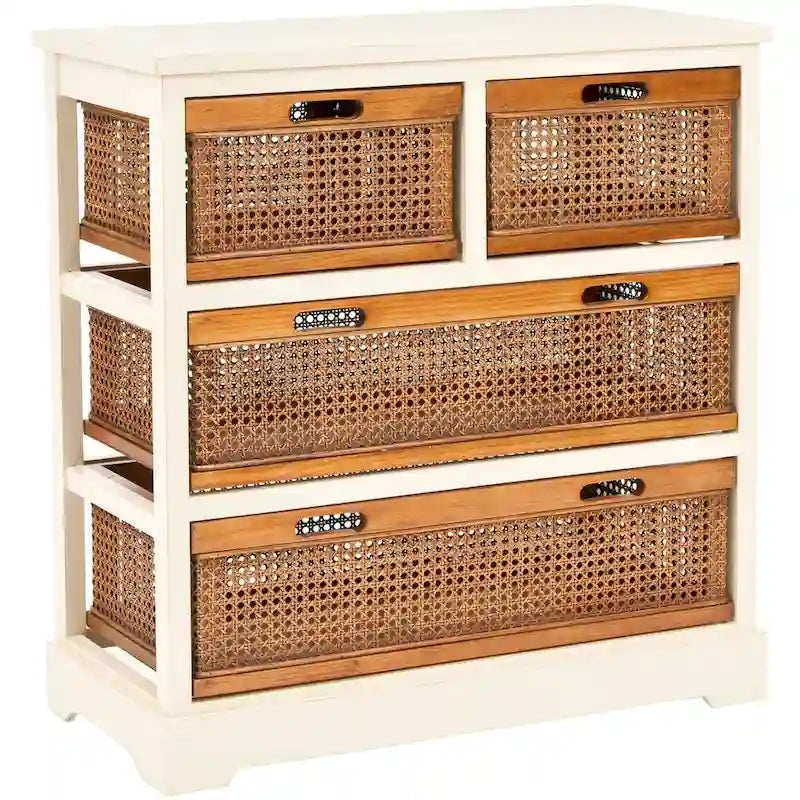 Eilike 4-Drawer White Storage Cabinet - 29.1 x 13.8 x 30.3 - 29Wx14Dx30H