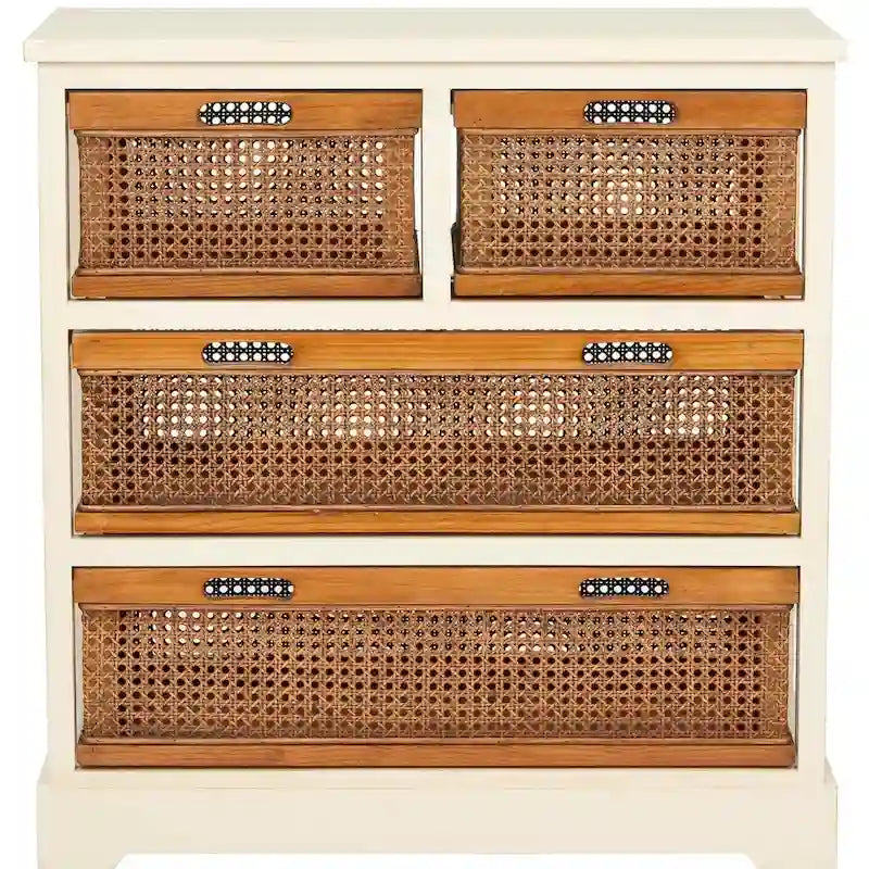 Eilike 4-Drawer White Storage Cabinet - 29.1 x 13.8 x 30.3 - 29Wx14Dx30H